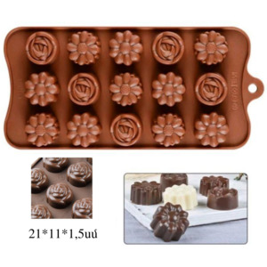 Շոկոլադ պատրաստելու սիլիկոնե ֆորմա Ծաղիկներ  21x11սմ  