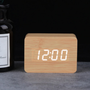 Деревянный будильник - термометр